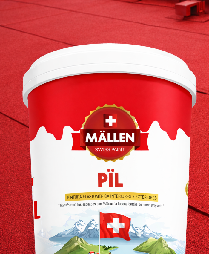 Pintura Mällen en techo rojo